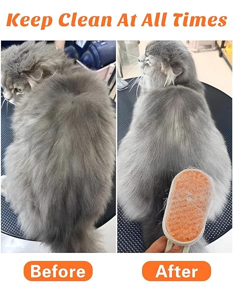 Electric Pet Spray & Massage Brush – Hair Removal, Grooming & Steam Care